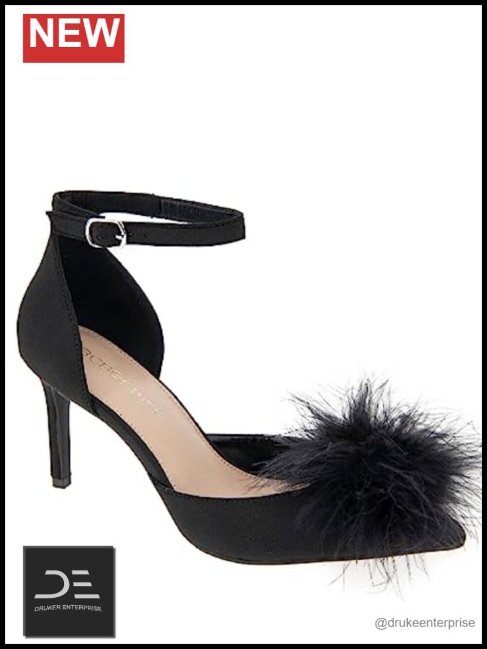 Neoprene Pointed Toe Stiletto Heel Pump with Adjustable Buckle